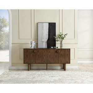 Decorative Cabinet, Walnut Color Tv Cabinet With Storage Cabinet, Sideboard For Entrance Hallway Living Room Kitchen Dining Room Bedroom - 1 of 4