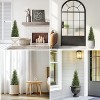 Outdoor Artificial Cedar Tree, 2PCS, UV Protection Fake Shrubs, Fake Potted Shrubs for Porch Decoration - 2 of 4