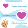 Unique Bargains Wedding Engagement Birthday Decoration Heart Shape Cupcake Toppers Picks 50 Pcs - 3 of 4