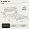 Bestier Queen Bed Frame with Horizontal Golden Stripe Storage Headboard - 4 of 4