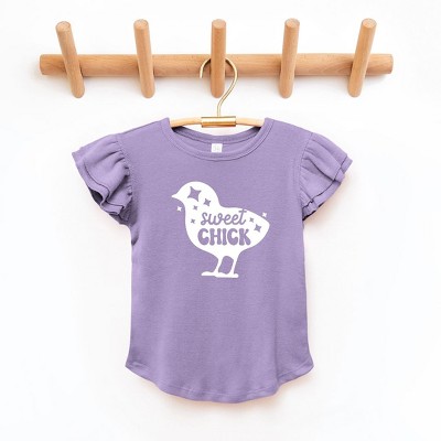The Juniper Shop Sweet Chick Chick Toddler Flutter Sleeve Tee