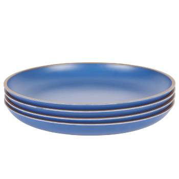 Gibson Home Rockabye 4 Poece 10.7 Inch Melamine Dinner Plate Set In Blue