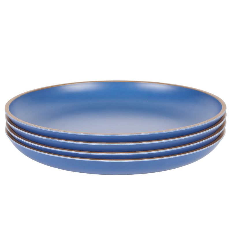 Gibson Home Rockabye 4 Poece 10.7 Inch Melamine Dinner Plate Set In Blue, 1 of 6