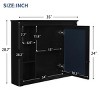 SEVOBAL Bathroom Storage Cabinet Wall Mounted Medicine Cabinet with Mirror and Concealed Storage, Black, 35"*7.1"*28.7" - 2 of 4