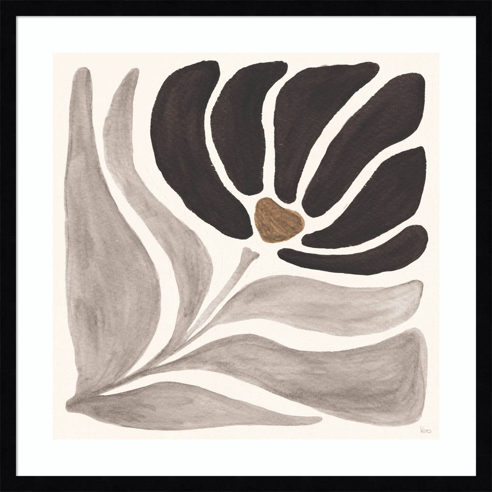 Amanti Art Modern Petals IV Neutral by Veronique Charron Wood Framed Wall Art Print