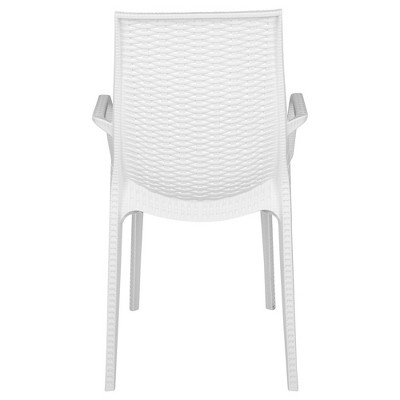Kent Modern White Polypropylene Outdoor Dining Chair Set of 4