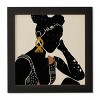Domonique Brown Black Hair No. 6 Framed Wall Art Black - Deny Designs - 4 of 4