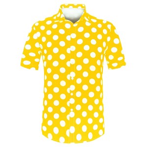 Lars Amadeus Men's Summer Polka Dots Button Down Short Sleeves Hawaiian Shirts - 1 of 4