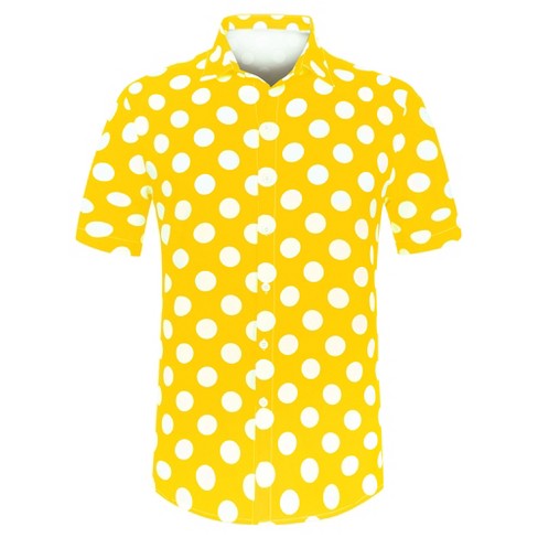 Lars Amadeus Men's Summer Polka Dots Button Down Short