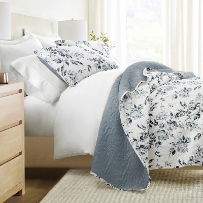 Ultra-Soft Quilted Coverlet Set – Lightweight Comfort in Rose Garden Print - Becky Cameron