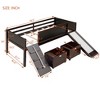CAVINAS Twin Size Loft Bed with Storage Boxes & Blackboard & Slide,Wooden Bed Frame for Kids Room,Bedroom - 4 of 4