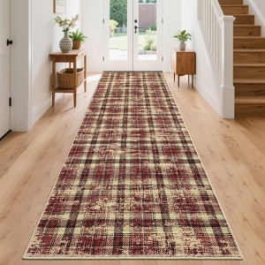 Garvee Modern Plaid Area Rug Farmhouse Geometric Rugs for Living Room Bedroom Non Slip Stain Resistant Carpet - 1 of 4