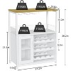 Wine Bar Rack Cabinet - Detachable Wine Rack, Industrial Coffee Bar, Farmhouse Sideboard & Buffet with Storage, for Bar Kitchen Dining Living - 2 of 4