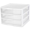 Sterilite Clear Plastic Stackable Small 3 Drawer Storage System for Home Office, Dorm Room, or Bathrooms - image 2 of 4