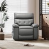 Manual Recliner Chair,360 Degree Swivel Single Sofa,Pu Leather Cozy Lounge Chair,Wide Single Recliner Chair with Side Pocket for Nursery,Bedroom - 2 of 4