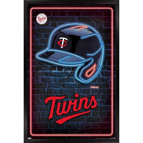 Trends International Mlb Minnesota Twins - Neon Helmet 23 Framed