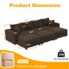 TiramisuBest 102.4" Plush Corduroy 4-Seat Sofa with 3 Ottomans, Deep Seat Cloud Couch, Convertible Lounge Sofa,Grey - 4 of 4