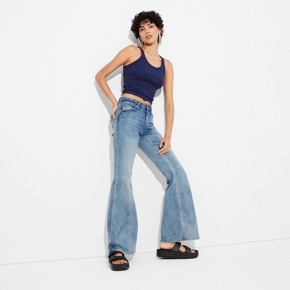Women's Mid-Rise Flare Jeans - Wild Fable Medium Wash 00