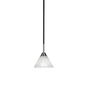 Toltec Lighting Paramount 1 - Light Pendant in  Matte Black/Brushed Nickel with 7" Italian Ice Shade - 1 of 1