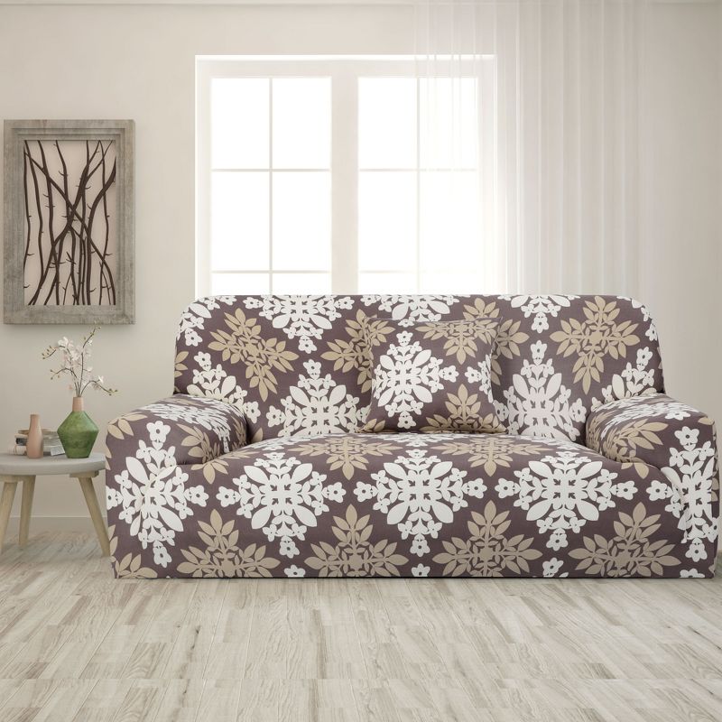 PiccoCasa Printed Sofa Cover Stretch Couch Covers Sofa Slipcover for Cushion Couch Slipcovers with One Free Pillowcase, 3 of 5