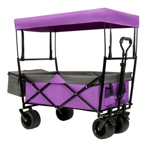 BEAFUP Collapsible Wagon with Canopy & Mosquito Net,480Lbs Foldable All-Terrain Cart for Camping,Shopping,Beach,Families & Outdoor Enthusiasts - 1 of 4