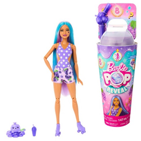 Barbie Pop Reveal Fruit Series Grape Fizz Doll 8 Surprises