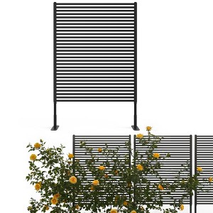 Metal Privacy Screen 47x71 Inch Outdoor Freestanding Rust-Resistant Fence Panels for Balcony, Yard, Garden, Patio, Brown - 1 of 4