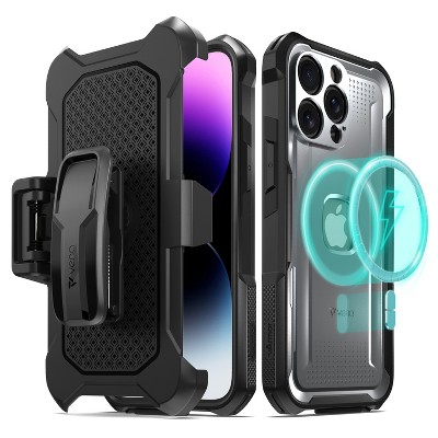 Vena vArmor Rugged Case for Apple iPhone 14 Pro Max Military Grade Drop Protection with Belt Clip Holster Kickstand - Space Gray