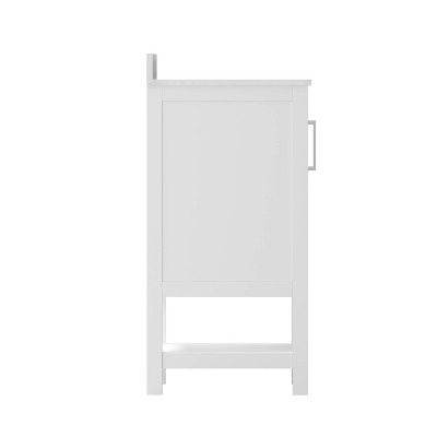 Vivien 24" White Composite Freestanding Bathroom Vanity with Ceramic Sink