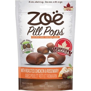 Zoë Pill Pops for Dogs, All Natural Dog Treats to Hide Medication, Roasted Chicken with Rosemary Recipe, 3.5 oz - 1 of 4