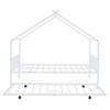 CAVINAS Full-Size Bed Frame with Storage, Full Size Bed Frame Kids, House-Shaped Metal Platform with Twin Size Trundle, Black - 4 of 4