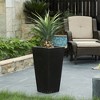 LuxenHome Square Tapered 24.2" Tall Planter Black - 2 of 4