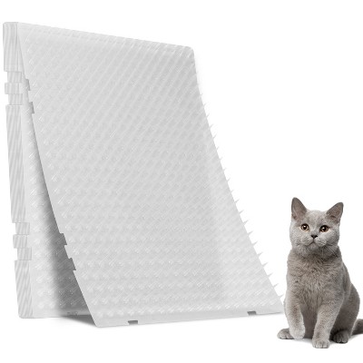 iMountek "16Pcs Cat Deterrent Mats with Spikes - Indoor/Outdoor Pet Training Mats, 22x1FT Area, 0.78in Spikes" Transparent