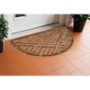 HomeRoots 18" X 30" Brown Coir Geometric Outdoor Semi Circle Door Mat - 2 of 4