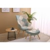 DOMETOUR Accent Chair with Ottoman for Living Bedroom, Creative Splicing Cloth Surface Armchair and Ottoman Set Sofa Chair - 4 of 4