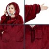 PAVILIA Wearable Blanket Hoodie Adults, Faux Shearling Cozy Oversized Hooded Sweatshirt, Warm Fleece Two Pockets - 2 of 4