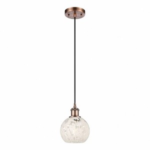 White Mouchette - 1 Light Cord Hung Mini Pendant In Modern Style-8 Inches Tall and 6 Inches Wide - 1 of 1
