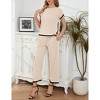 Two Piece Outfits for Women Summer Casual Lounge Set Short Sleeve Jersey Knit Matching Sets Vacation/Airports Outfits - 3 of 4