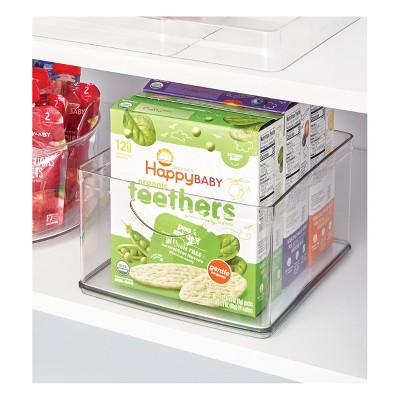 iDesign Stackable Pantry Storage Bin with Handles, Set of 4, Clear, Made in USA