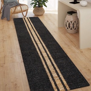 JONATHAN Y Olivier Rustic Beach House Wide Ticking Stripe Jute Area Rug - 1 of 4