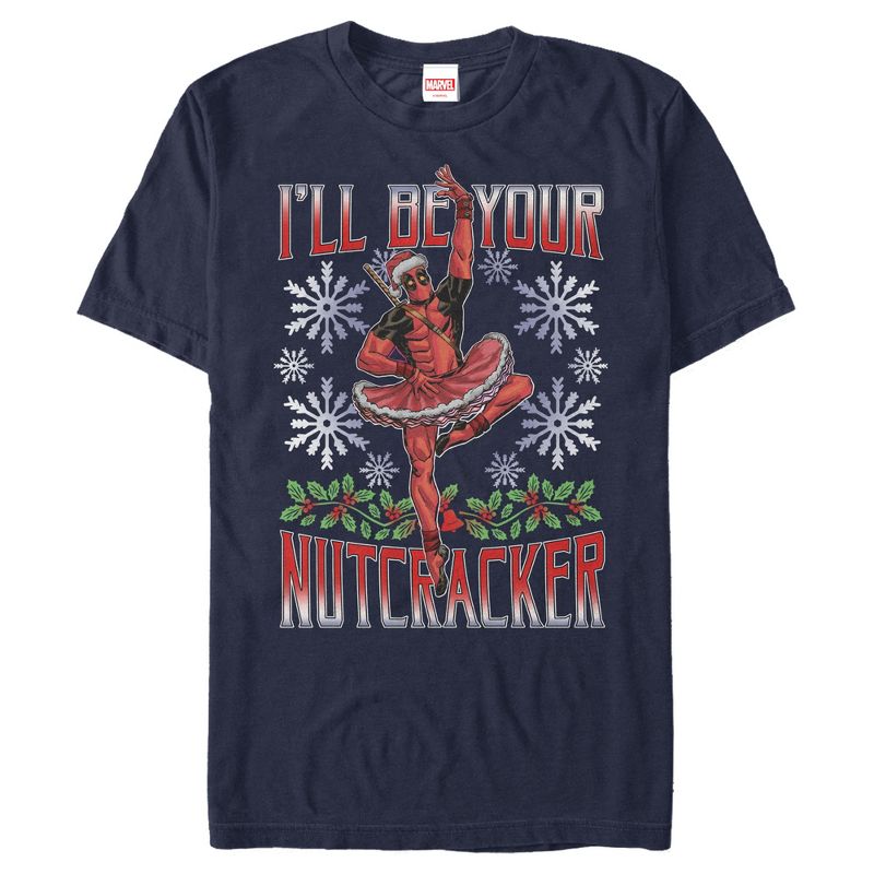 Men's Marvel Christmas Deadpool Nutcracker T-Shirt, 1 of 5