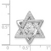Black Bow Jewelry Platinum Plated Sterling Silver & CZ Star of David Pendant, 19 x 22mm - 4 of 4