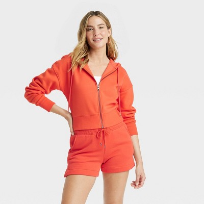 Women's Cropped Full Zip Hoodie Sweatshirt - Universal Thread