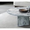 Marble Coffee Table,27.6'' Round Luxury Natural Stone with Unique Veining,Modern Accent Centerpiece for Living Room-Baofuwish - 3 of 4