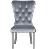 Passion Furniture Geneva Silver Champagne Velvet Upholstered Side Chair (Set of 2) - 2 of 4
