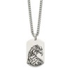 Black Bow Jewelry Mens Stainless Steel Antiqued & Polished Eagle Dog Tag Necklace, 22 In - 2 of 4