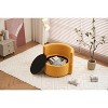 Vynxaria 31.5 Inch Beige Teddy Fabric Rotating Storage Accent Chairs with Back Cushions, 360' Degree Swivel,Ideal for Bedroom and Living Room - 3 of 4