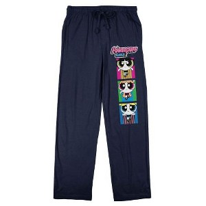 Powerpuff Girls Blossom Bubbles and Buttercup Men's Navy Graphic Sleep Pants - 1 of 2