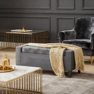 TUYOHW Upholstered Storage Ottoman,Lift Top Ottoman Bench with Storage,Rubberwood Legs,330 lb Capacity,Storage Bench for Living Room,Bedroom - 1 of 4