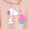 Women's - Peanuts - Snoopy Heart Cupcake Cropped Graphic Hoodie - 2 of 4